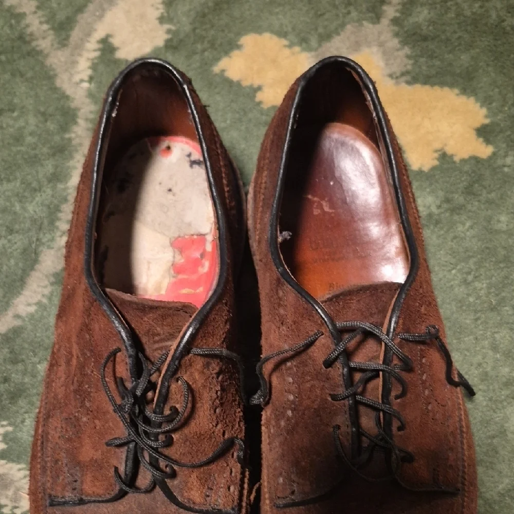 Allen Edmonds Brown Suede Wingtip Oxford Shoes